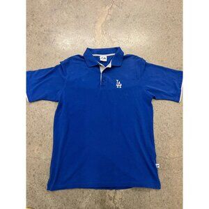 Majestic LA dodgers blue Polo shirt Size large